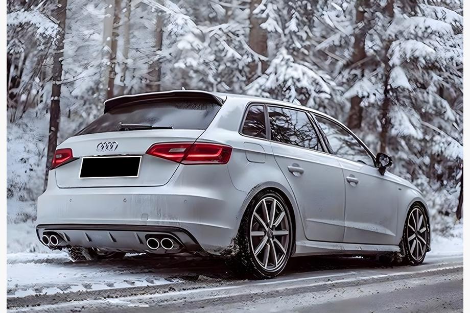 Audi A3 2012-2020 Diffuseur Arrière DPT V-1 (2012-2016, HB, Noir Brillant) Image