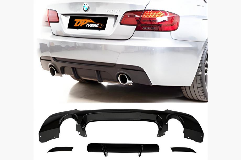 BMW 3 Series E92/E93 2006–2013 Diffuseur Arrière DPT (pour E92 M-Sport, Noir Brillant) Image