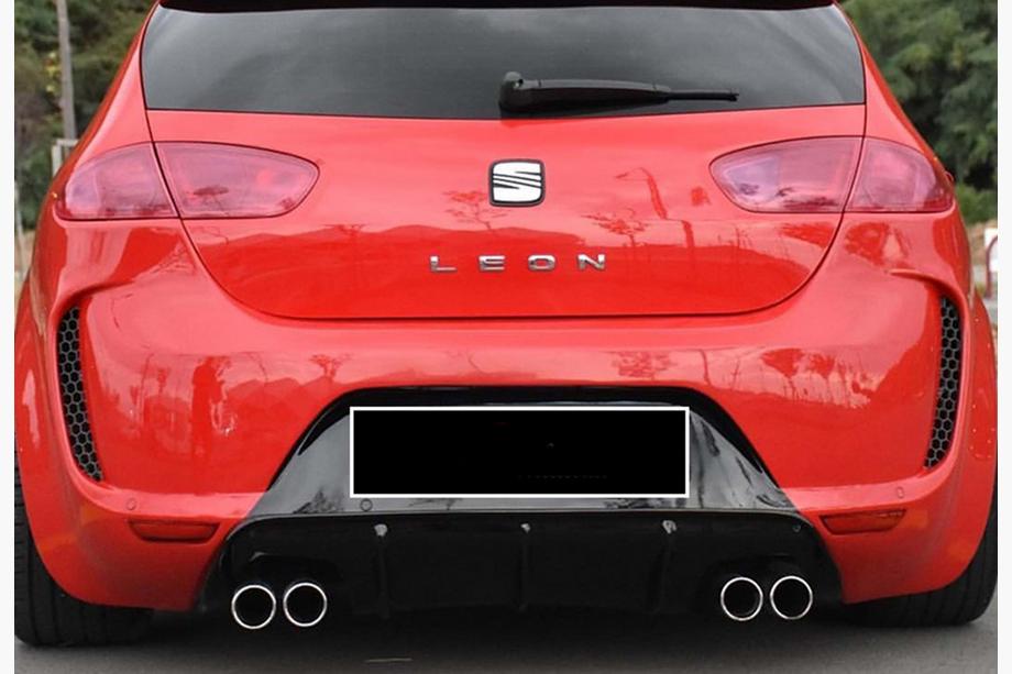 Seat Leon 2005-2012 Diffuseur Arriere DPT V-1 (2009-2012, Noir Brillant) Photo 2