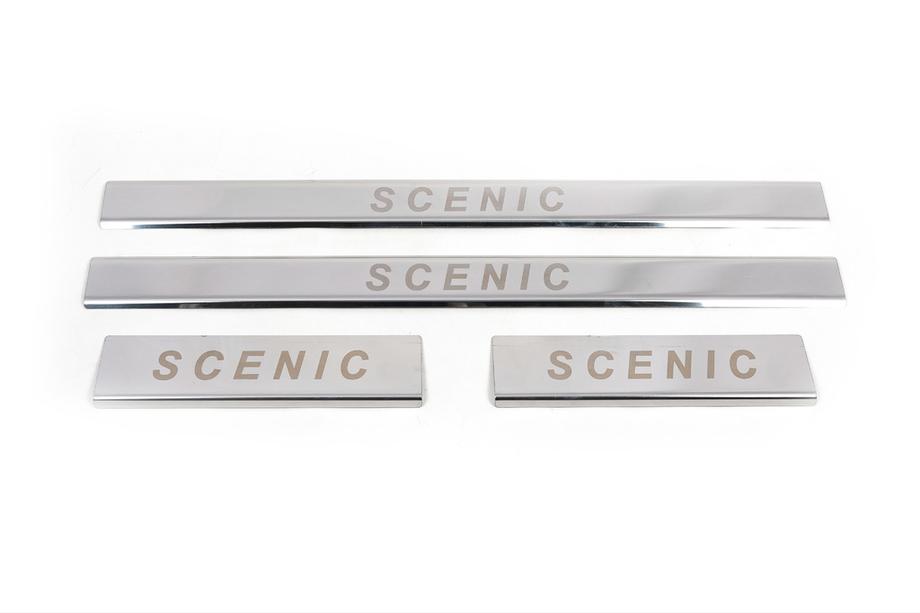 Renault Scenic/Grand 2003-2009 Seuils de porte Carmos (4pcs, inox) Image