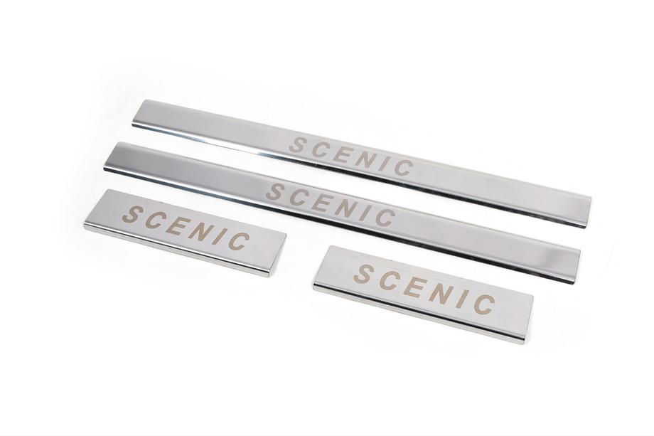 Renault Scenic/Grand 2003-2009 Seuils de porte Carmos (4pcs, inox) Photo 2