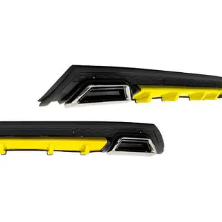 Diffuseur Arriere Universel DPT V-10 (ABS) (Jaune+Noir Brillant)