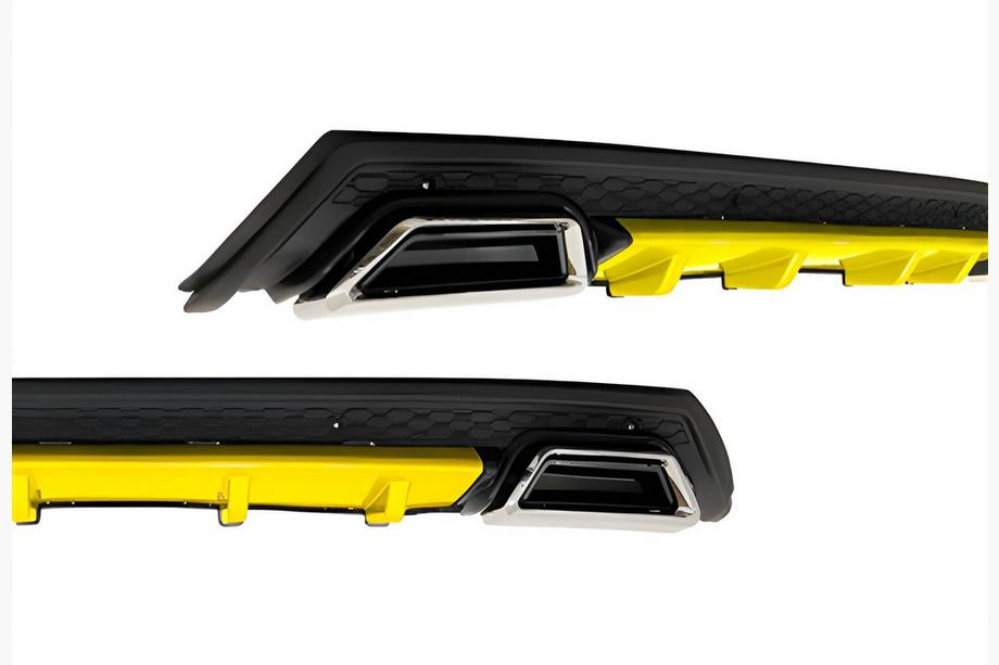 Diffuseur Arriere Universel DPT V-10 (ABS) (Jaune+Noir Brillant) Photo 1