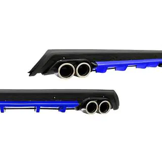 Diffuseur Arrière Universel DPT V-11 (ABS) (Bleu + Noir Brillant)