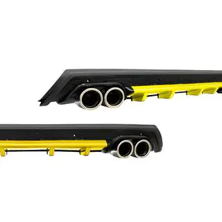 Diffuseur Arrière Universel DPT V-14 (ABS) (Jaune+Noir Brillant)