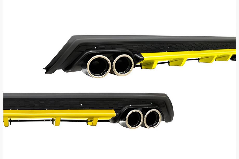 Diffuseur Arrière Universel DPT V-14 (ABS) (Jaune+Noir Brillant) Image