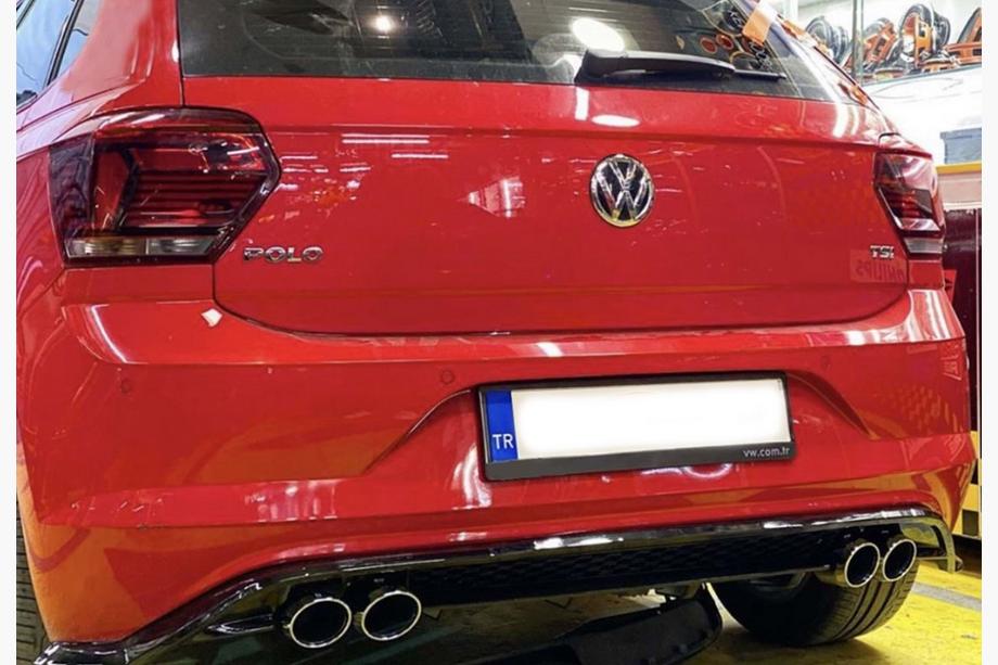 Volkswagen Polo 2017- Diffuseur Arriere DPT V-1 (Noir Brillant) Photo 1
