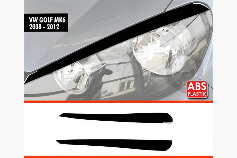 Volkswagen Golf 6 2008-2014 Paupières de Phares DPT (2pcs, Noir Brillant) Image