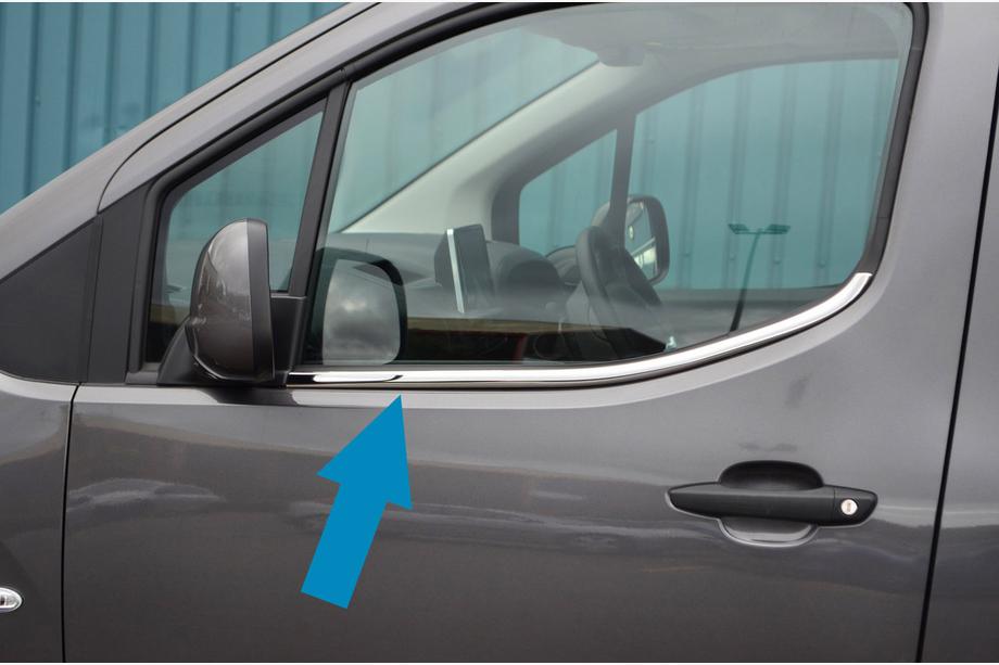 Opel Combo 2019- Encadrement de vitres Omsa Line (2 pcs, inox) Image