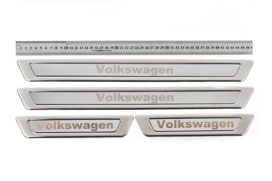 Volkswagen Seuils de porte universels Volkswagen V-1 (4 pcs, inox) Photo 1