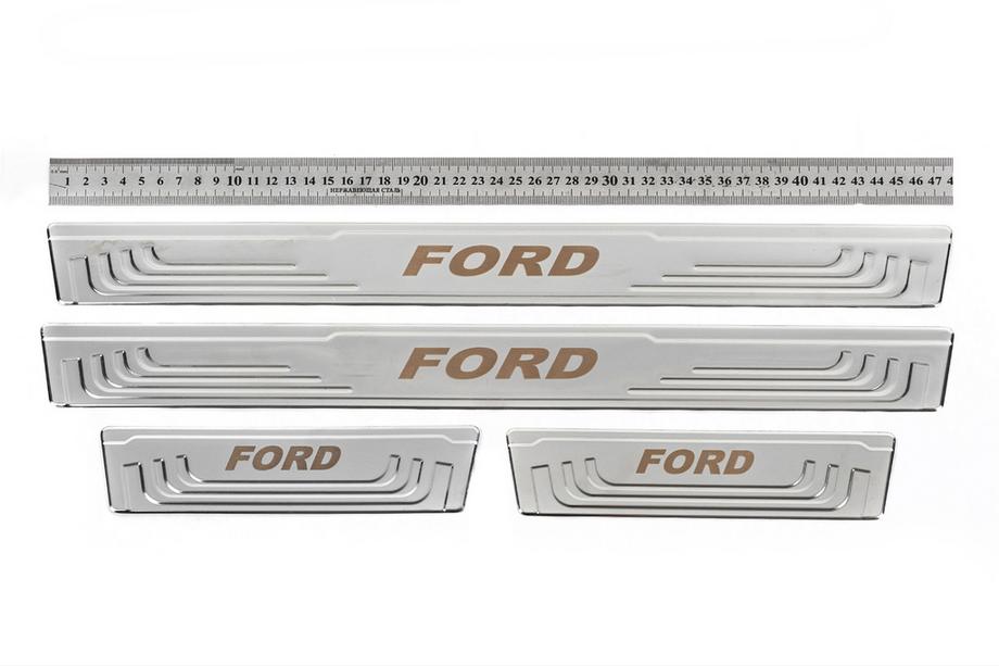 Ford Seuils de porte universels Ford V-2 (4 pcs, inox) Image