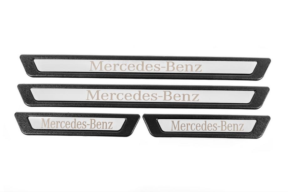 Mercedes-Benz Seuils de porte universels Mercedes V-3 (4 pcs, inox) Photo 2