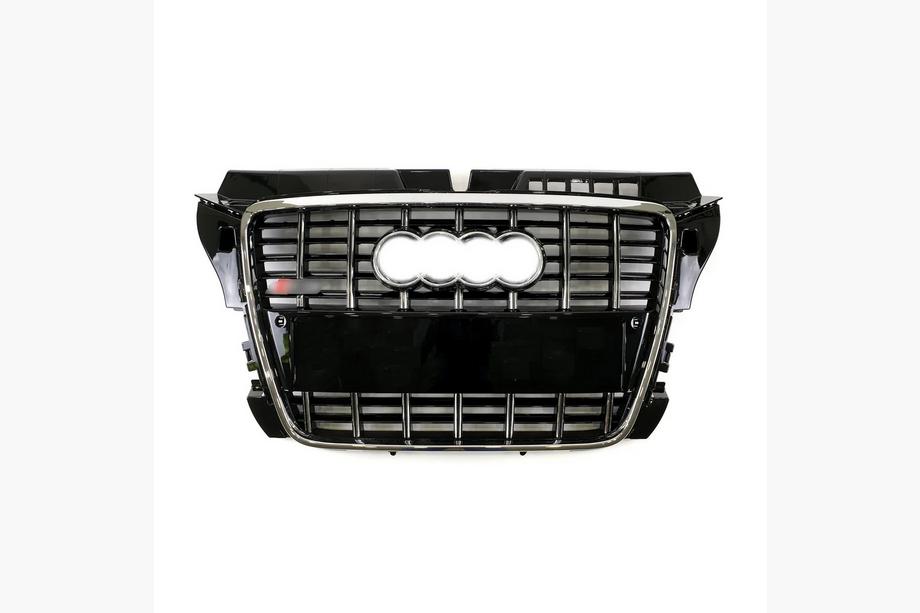 Audi A3 2003-2012 Calandre Avant S-Style (2008-2012, Noir avec Chrome) Image