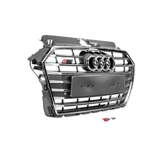 Calandre avant S-Style (2016-2020, gris avec chrome) Audi A3 2012-2020 photo 3