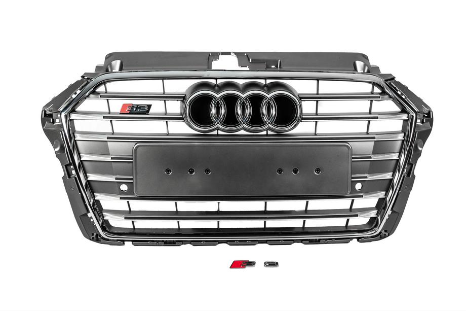 Audi A3 2012-2020 Calandre avant S-Style (2016-2020, gris avec chrome) Image
