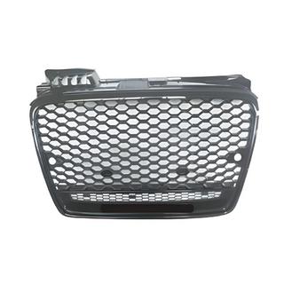 Calandre avant RS-Style V-1 (sans logo, noire avec chrome) Audi A4 B7 2004-2008
