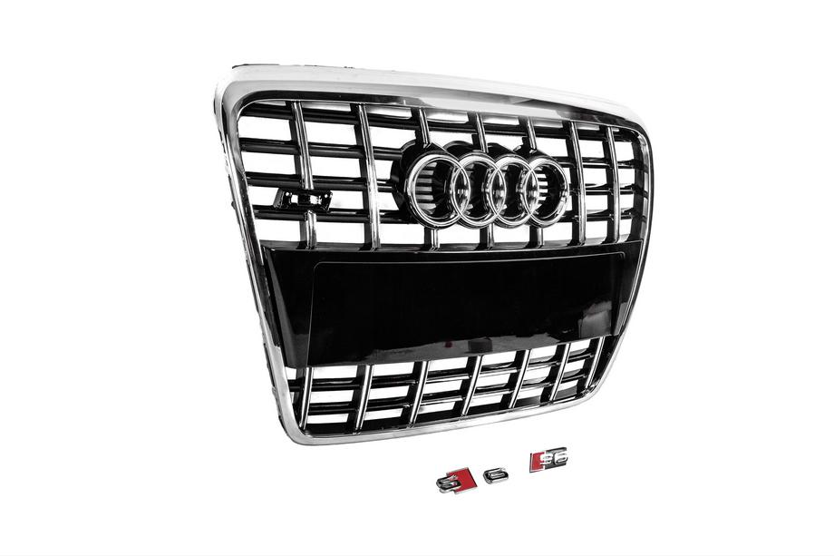 Audi A6 C6 2004-2011 Calandre avant S-Style (noir avec chrome) Photo 4