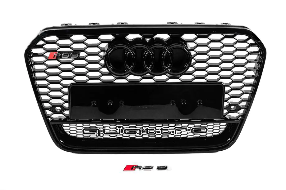 Audi A6 C7 2011-2017 Calandre avant RS-style noire avec inscription Quattro (2011-2014) Image