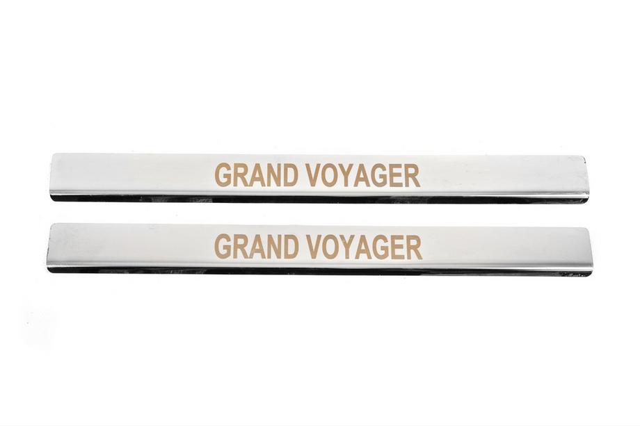 Chrysler Voyager 2008-2016 Seuils de porte Carmos (2 pcs, inox) Image