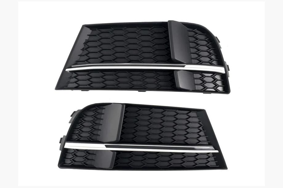Audi A3 2012-2020 Grilles de phares antibrouillard S-Style V-2 (2016-2020, 2 pcs, Noir) Image