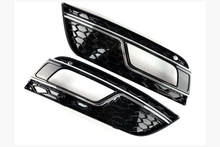 Audi A4 B8 2007-2015 Grilles de phares antibrouillard RS-Style (2012-2015, 2 pcs, Noir) Photo 1