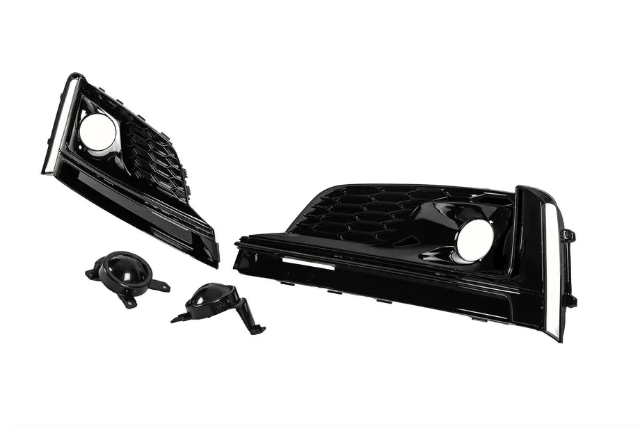 Audi A5 2016-2025 Grilles d’antibrouillards avec antibrouillards (2016-2019, 2 pcs, Noir) Photo 2
