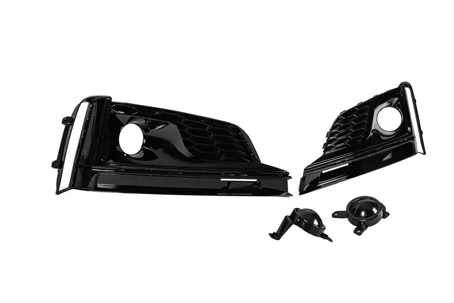 Audi A5 2016-2025 Grilles d’antibrouillards avec antibrouillards (2016-2019, 2 pcs, Noir) Photo 3