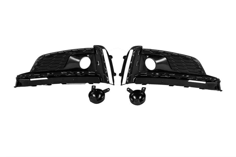 Audi A5 2016-2025 Grilles d’antibrouillards avec antibrouillards (2016-2019, 2 pcs, Noir) Photo 4