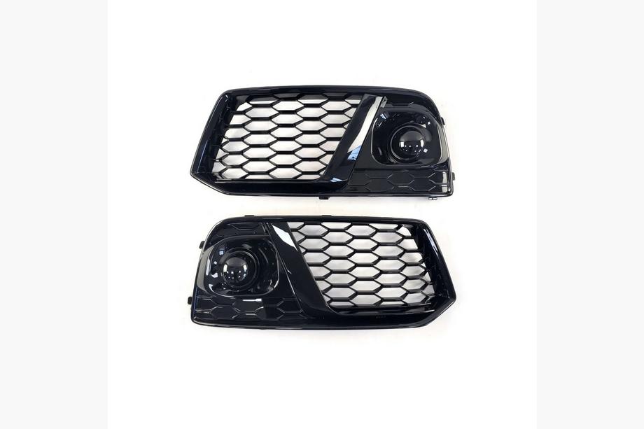 Audi Q5 2017-2025 Grilles de phares antibrouillard avec antibrouillard RS-Style (2017-2020, 2 pcs, Noir) Image