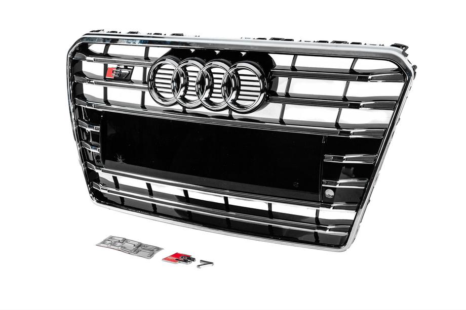 Audi A7 2010-2018 Calandre avant S-Style (2010-2014, noire avec chrome) Photo 2