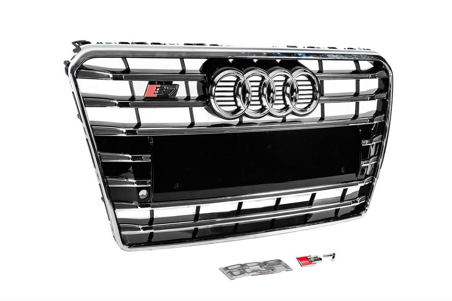 Audi A7 2010-2018 Calandre avant S-Style (2010-2014, noire avec chrome) Photo 3