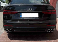 Audi A6 C8 2018–2025 Diffuseur arrière avec embouts d’échappement S-Style Silver (pour S / S-Line) photo 1