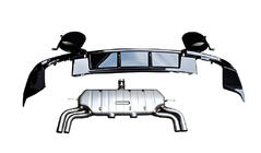 Audi A3 2012-2020 Diffuseur arrière avec sorties d'échappement V-1 (pour S/S-Line, 2016-2020) photo 1