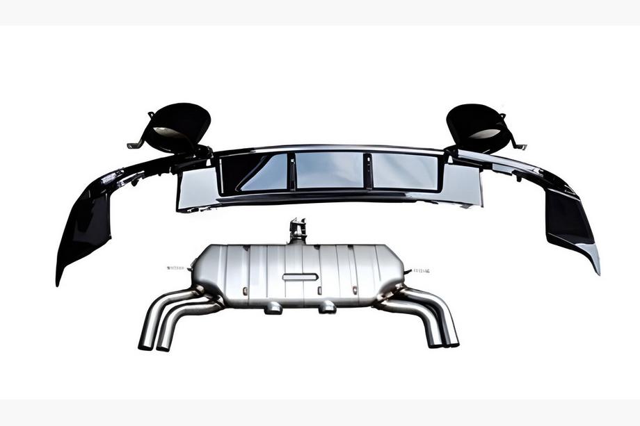 Audi A3 2012-2020 Diffuseur arrière avec sorties d'échappement V-1 (pour S/S-Line, 2016-2020) Image