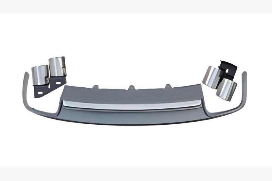 Audi A4 B8 2007-2015 Diffuseur Arrière avec Sorties d'Échappement S-Style (2007-2011) Image