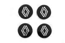 Renault Cabochons de jante noirs avec anneau (59mm à 55mm, 4 pcs) photo 1