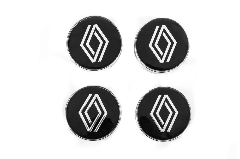 Renault Cabochons de jante noirs avec anneau (59mm à 55mm, 4 pcs) Image