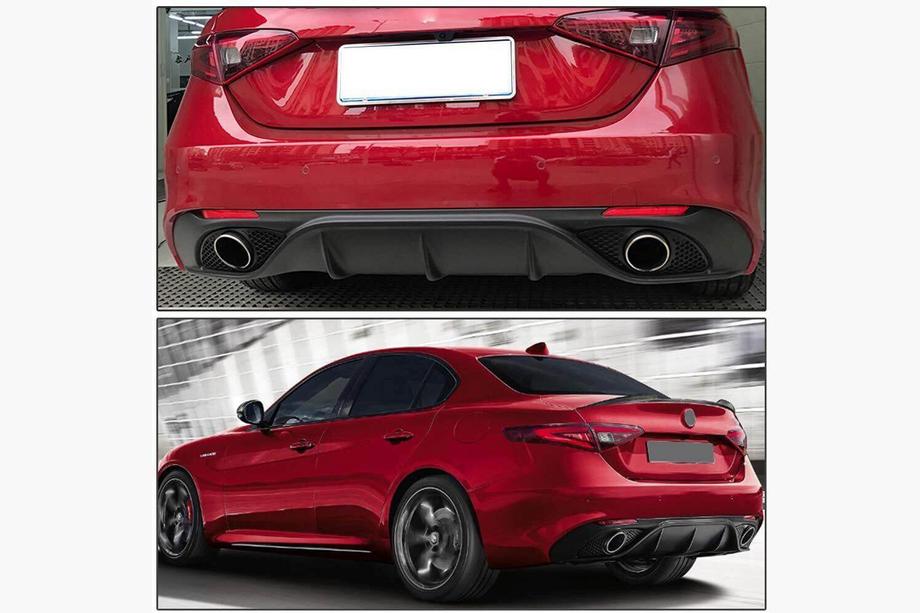 Alfa Romeo Giulia 2016-2022 Diffuseur de pare-chocs arrière Lip Carbon V2 (Carbone) Photo 5