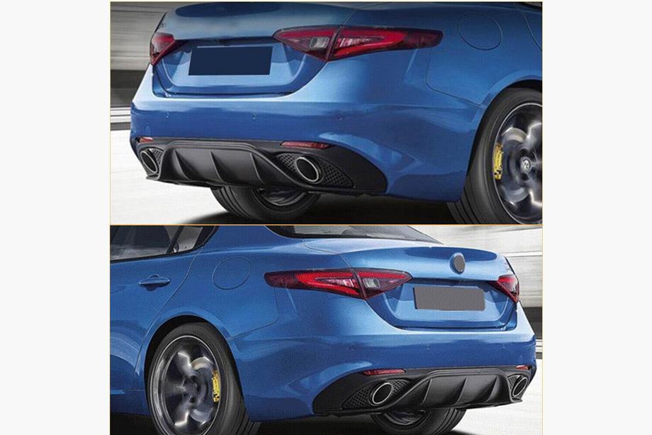 Alfa Romeo Giulia 2016-2022 Diffuseur de pare-chocs arrière Lip Carbon V2 (Carbone) Photo 6