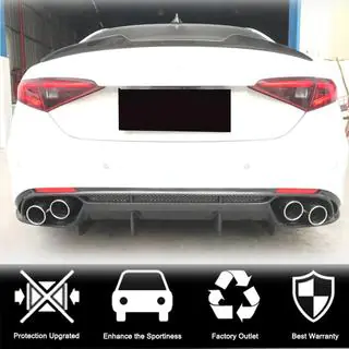Diffuseur de pare-chocs arrière V1 (pour Base, Carbone) Alfa Romeo Giulia 2016-2022 photo 2
