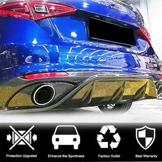 Diffuseur arrière avec embouts V2 (pour Base, Carbone) Alfa Romeo Giulia 2016-2022 photo 3