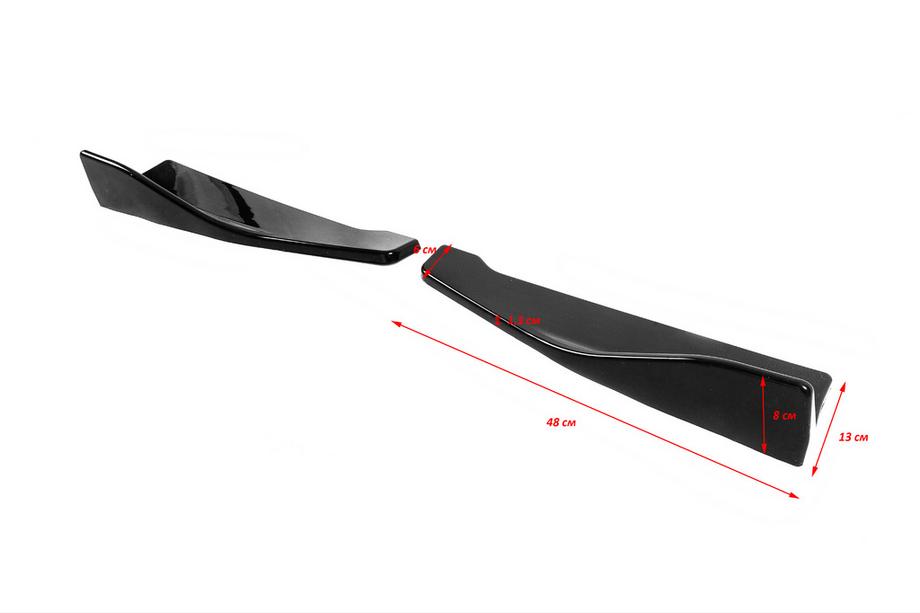 Extensions universelles Flap pour pare-chocs arrière Type-B (2 pcs, noir brillant, plastique ABS) Photo 2