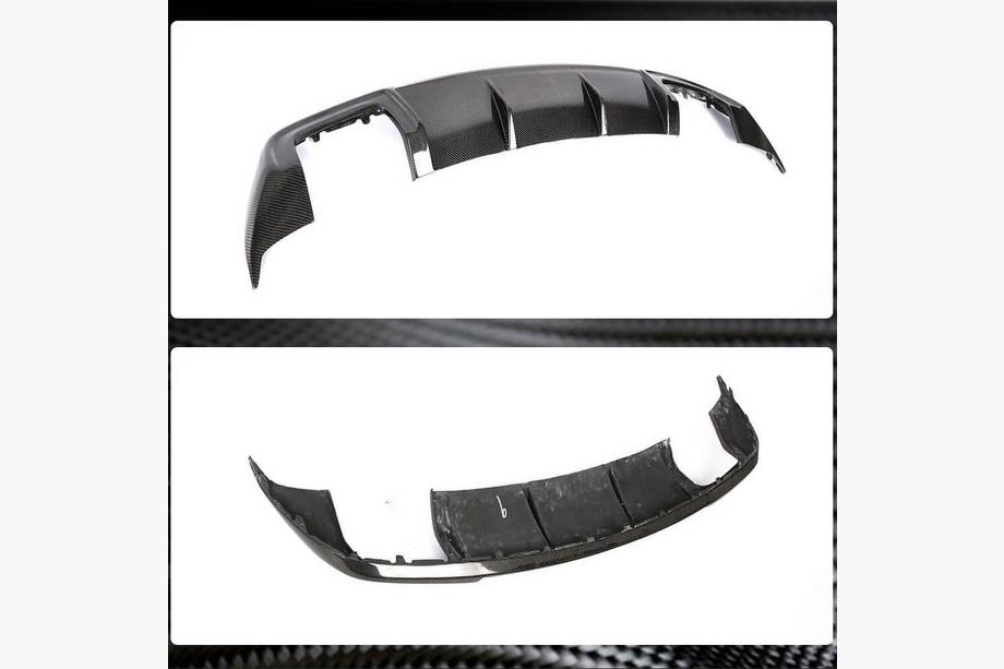 Audi A3 2012-2020 Diffuseur de pare-chocs arrière (pour Base Sedan 2017-2020, Carbone) Photo 4