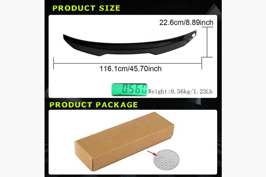 Audi A3 2012-2020 Spoiler V10 (pour berline, carbone) Photo 4