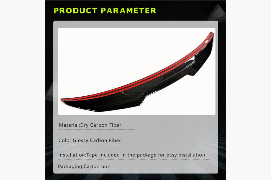 Audi A3 2012-2020 Spoiler V10 (pour berline, carbone) Photo 5