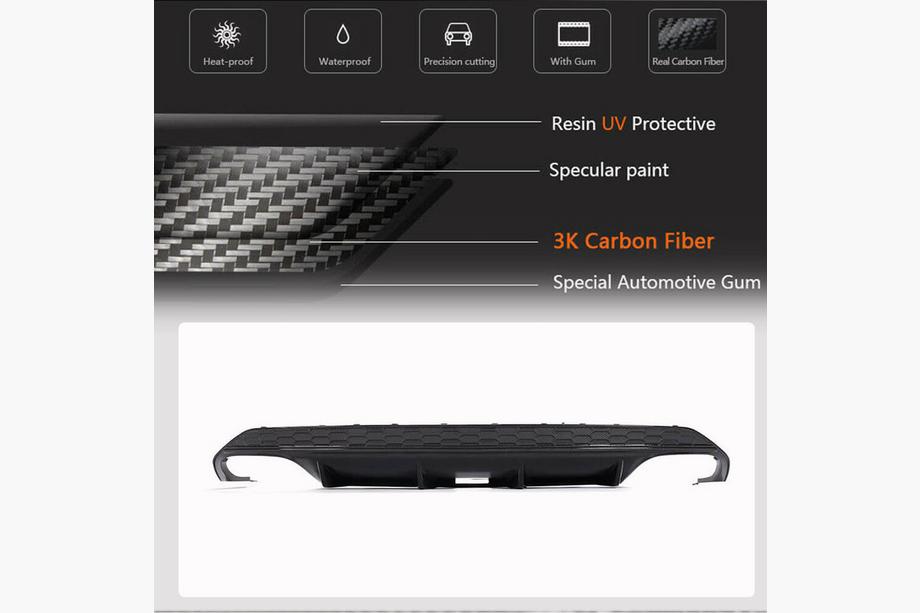 Audi A3 2020- Diffuseur arrière V2 pour S-Line Sedan 2020-2023 (Carbone) Photo 4