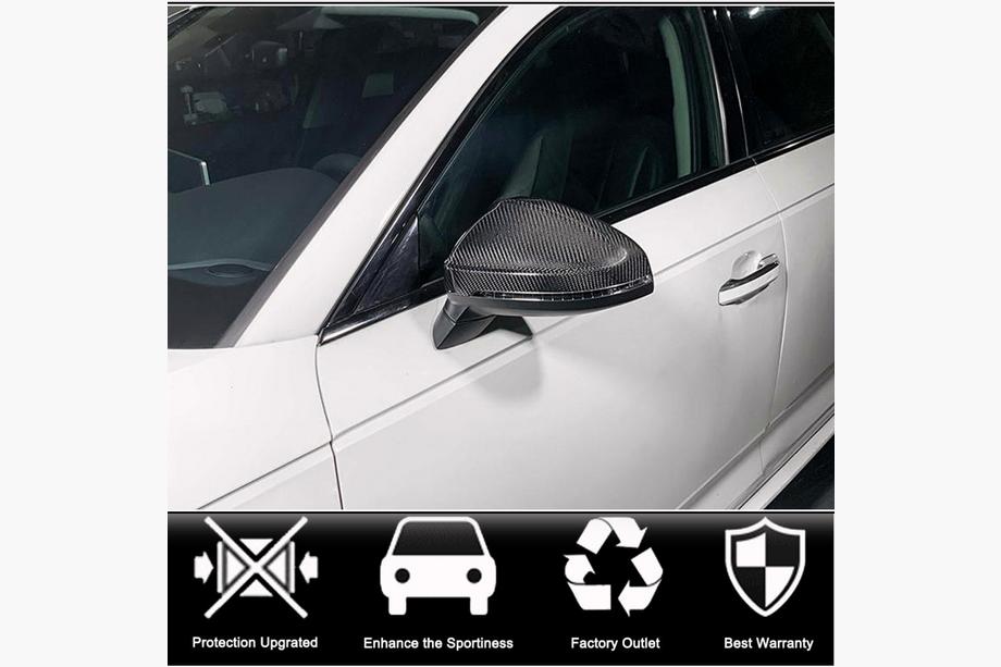 Audi A4 B9 2015-2024 Coques de Rétroviseurs Remplacement Style (Carbone) V1 Photo 2