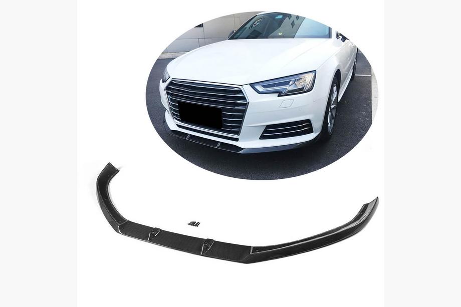 Audi A4 B9 2015-2024 Lame de pare-chocs avant Lip V1 (pour Base Sedan 2015-2019, Carbone) Image
