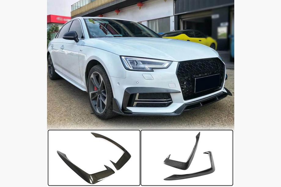 Audi A4 B9 2015-2024 Enjoliveurs d’antibrouillards V2 (pour S-Line Sedan 2015-2019, Carbone) Image