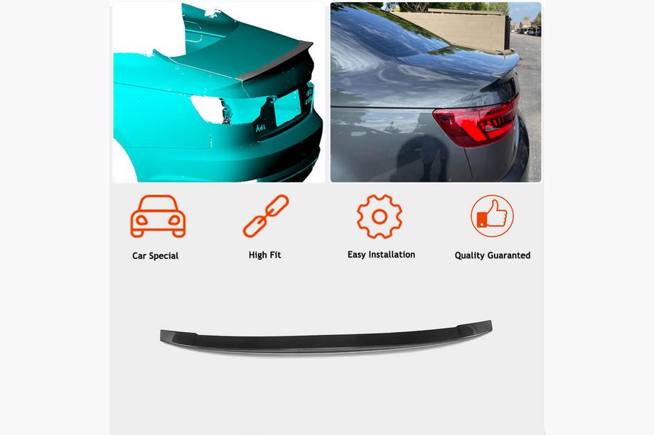 Audi A4 B9 2015-2024 Spoiler V5 (pour Sedan, Carbone) Photo 3